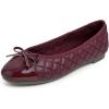 Burgundy Red Quilted Patent Toe Cap