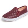 Burgundy Red Quilted Vegan Leather