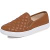 image:imageFEVERSOLE Womens Casual Slip On Sneaker Comfort Quilted Loafer FlatsCamel Brown Quilted Vegan Leather