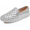 Silver Quilted Vegan Leather