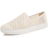 image:imageFEVERSOLE Womens Casual Slip On Sneaker Comfort Walking Loafer FlatsCream White Knit Mesh