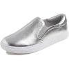 image:imageFEVERSOLE Womens Casual Slip On Sneaker Comfort Walking Loafer FlatsSilver Veganleather