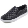 image:imageFEVERSOLE Womens Casual Slip On Sneaker Comfortable Quilted Loafer Travel Walking ShoesBlack Quilted Vegan Leather