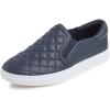 image:imageFEVERSOLE Womens Casual Slip On Sneaker Comfortable Quilted Loafer Travel Walking ShoesNavy Blue Quilted Vegan Leather
