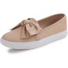 image:imageFEVERSOLE Womens Casual Slip On Sneaker Fashion Bow Tie Loafer FlatsNude Vegan Leather