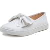 image:imageFEVERSOLE Womens Casual Slip On Sneaker Fashion Bow Tie Loafer FlatsWhite Vegan Leather