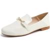 White Vegan Leather Golden Buckle