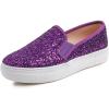 image:imageFEVERSOLE Womens Fashion Slip On Sneaker Casual Platform LoafersPlatform Purple Glitter