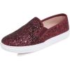 image:imageFEVERSOLE Womens Fashion SlipOn Sneaker Casual Flat LoafersBurgundy Glitter