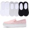 image:imageFEVERSOLE Womens Fashion SlipOn Sneaker Loafers Baby Pink Size 75 M US Bound with No Show Socks Women Ankle Low Cut Thin Socks 3 Colors 6 Pairs