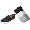 image:imageFEVERSOLE Womens Fashion SlipOn Sneaker Loafers Black Size 65 M US Boundle with No Show Socks Women Ankle Low Cut Thin No Slip Invisible Liner Socks 3 Colors 6 Pairs