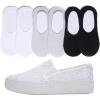 image:imageFEVERSOLE Womens Fashion SlipOn Sneaker Loafers Multi White Size 75 M US Bound with No Show Socks Women Ankle Low Cut Thin Socks 3 Colors 6 Pairs