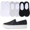image:imageFEVERSOLE Womens Fashion SlipOn Sneaker Loafers Navy 9 M US Bound with No Show Socks Women Ankle Low Cut Thin Socks 3 Colors 6 Pairs