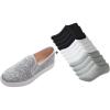 image:imageFEVERSOLE Womens Fashion SlipOn Sneaker Loafers Silver Pure Size 6 M US Boundle with No Show Socks Women Ankle Low Cut Thin No Slip Invisible Liner Socks 3 Colors 6 Pairs