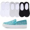image:imageFEVERSOLE Womens Fashion SlipOn Sneaker Loafers Turquoise Size 6 M US Bound with No Show Socks Women Ankle Low Cut Thin Socks 3 Colors 6 Pairs