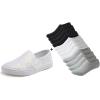 image:imageFEVERSOLE Womens Fashion SlipOn Sneaker Loafers White Size 8 M US Boundle with No Show Socks Women Ankle Low Cut Thin No Slip Invisible Liner Socks 3 Colors 6 Pairs