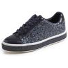 image:imageFEVERSOLE Womens Fashion Sparkle Platform Rhinestone Party Holiday Wedding SneakersIce Night Blue Glitter
