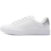 image:imageFEVERSOLE Womens Featured PU Leather Colorful Lace Up SneakerWhite Napa Silver Patch Laceup