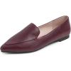 image:imageFEVERSOLE Womens Loafer Flat Pointed Fashion Slip On Comfort Driving Office ShoesNapa Vegan Leather Burgundy