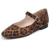Sq Maryjane Leopard Vegan Suede Stack Heel