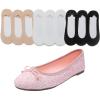 image:imageFEVERSOLE Womens Shiny Ballet Flat Glitter Baby Pink Size 8 M US Bound with No Show Socks Women Low Cut Silky Thin Socks 3 Colors 9 Pairs