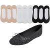image:imageFEVERSOLE Womens Shiny Ballet Flat Glitter Black Size 85 M US Bound with No Show Socks Women Low Cut Silky Thin Socks 3 Colors 9 Pairs