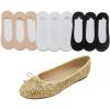 image:imageFEVERSOLE Womens Shiny Ballet Flat Glitter Gold Size 95 M US Bound with No Show Socks Women Low Cut Silky Thin Socks 3 Colors 9 Pairs