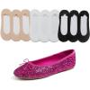 image:imageFEVERSOLE Womens Shiny Ballet Flat Glitter Hot Fuchsia Size 95 M US Bound with No Show Socks Women Low Cut Silky Thin Socks 3 Colors 9 Pairs