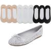 image:imageFEVERSOLE Womens Shiny Ballet Flat Glitter Ice Silver Size 95 M US Bound with No Show Socks Women Low Cut Silky Thin Socks 3 Colors 9 Pairs