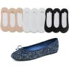 image:imageFEVERSOLE Womens Shiny Ballet Flat Glitter Night Blue Size 85 M US Bound with No Show Socks Women Low Cut Silky Thin Socks 3 Colors 9 Pairs