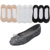 image:imageFEVERSOLE Womens Shiny Ballet Flat Glitter Pewter Size 75 M US Bound with No Show Socks Women Low Cut Silky Thin Socks 3 Colors 9 Pairs