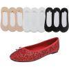 image:imageFEVERSOLE Womens Shiny Ballet Flat Glitter Red Size 95 M US Bound with No Show Socks Women Low Cut Silky Thin Socks 3 Colors 9 Pairs