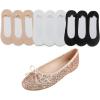 image:imageFEVERSOLE Womens Shiny Ballet Flat Glitter Rose Gold Size 85 M US Bound with No Show Socks Women Low Cut Silky Thin Socks 3 Colors 9 Pairs