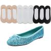 image:imageFEVERSOLE Womens Shiny Ballet Flat Glitter Turquoise Size 75 M US Bound with No Show Socks Women Low Cut Silky Thin Socks 3 Colors 9 Pairs