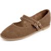 Light Brown Corduroy Mary Jane With Double Straps