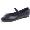 image:imageFEVERSOLE Womens Soft Cushion Padded Comfort Round Toe Mary Jane Elastic Fashion Ballet Flats Walking ShoesBlack Vegan Leather Mary Jane With Canvas Lining