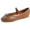 Camel Vegan Leather Mary Jane With Canvas Lining