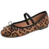 Leopard Faux Suede Mary Jane With Canvas Lining