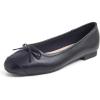 image:imageFEVERSOLE Womens Square Toe Fashion Bow Tie Dress Slip On Ballet FlatsBlack Plain Toe Cap