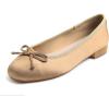 image:imageFEVERSOLE Womens Square Toe Low Heel Flats Silky Soft Elegant Shiny Dress Pump ShoesLight Camel Satin