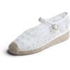 White Lace Jute Mary Jane