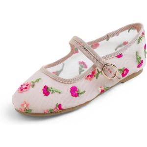 image:imageFEVERSOLE Girls Cute Dress Mary Jane Shoes Soft Lace Breathable Ballet FlatsNude Lace 2025 Loop Maryjane