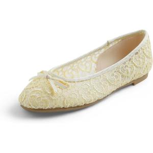 image:imageFEVERSOLE Round Toe Lace Ballet Crochet Flats Womens Comfy Breathable ShoesButter Lace