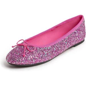 image:imageFEVERSOLE Womens Bling Soft Cushioned Comfort Flats Sparkle Party BalletsGlitter Holiday Pink