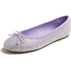 image:imageFEVERSOLE Womens Bling Soft Cushioned Comfort Flats Sparkle Party BalletsGlitter Lilac
