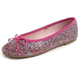 image:imageFEVERSOLE Womens Bling Soft Cushioned Comfort Flats Sparkle Party BalletsGlitter Multi Fuchsia