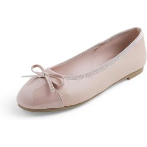 image:imageFEVERSOLE Womens Bow Tie Fashion Dress Slip On Shoes Round Toe Ballet FlatNude Patent Toe Cap