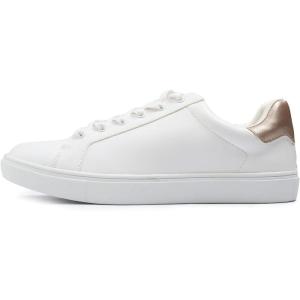 image:imageFEVERSOLE Womens Featured PU Leather Colorful Lace Up SneakerWhite Napa Rose Gold Patch Laceup