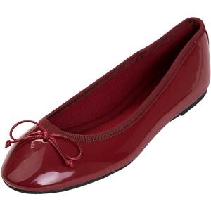 image:imageFEVERSOLE Womens Macaroon Colorful Memory Foam Cushion Insock Patent Ballet FlatBurgundy