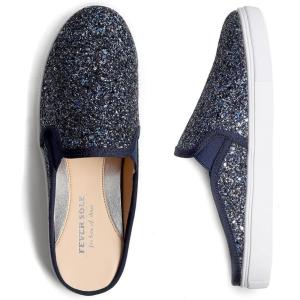 image:imageFEVERSOLE Womens Sport Mules Slip On Loafers Fashion Backless SneakersNight Blue Glitter